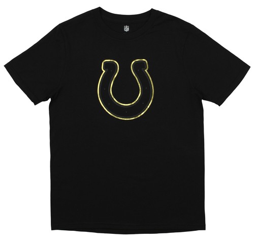 Молодежная футболка NFL для мальчиков и девочек 24 карата, золотая футболка Indianapolis Colts с короткими рукавами, черная
