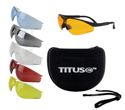 9PC 6 LENS CHANGEABLE SHOOTING SAFETY GLASSES EYE PROTECTION MULTI-LENS BUNDLE