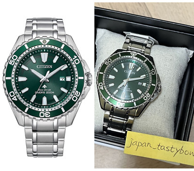 Citizen Promaster MARINE BN0199-53X Eco-Drive Green Dial Diver 200m Watch Men