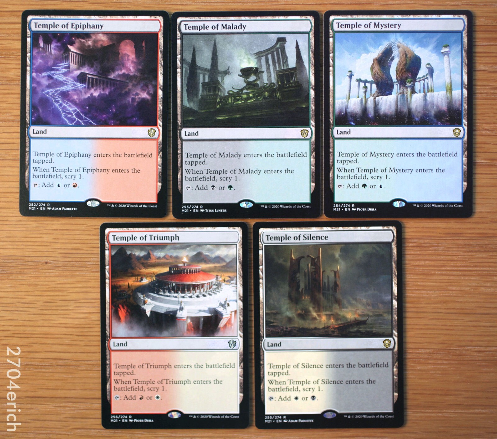 Set of 5 Rare Temple Dual Scry Lands Commander 2021 *NM* MTG Set of 5 Rare Temple Dual Scry Lands Commander 2021 *NM* MTG
