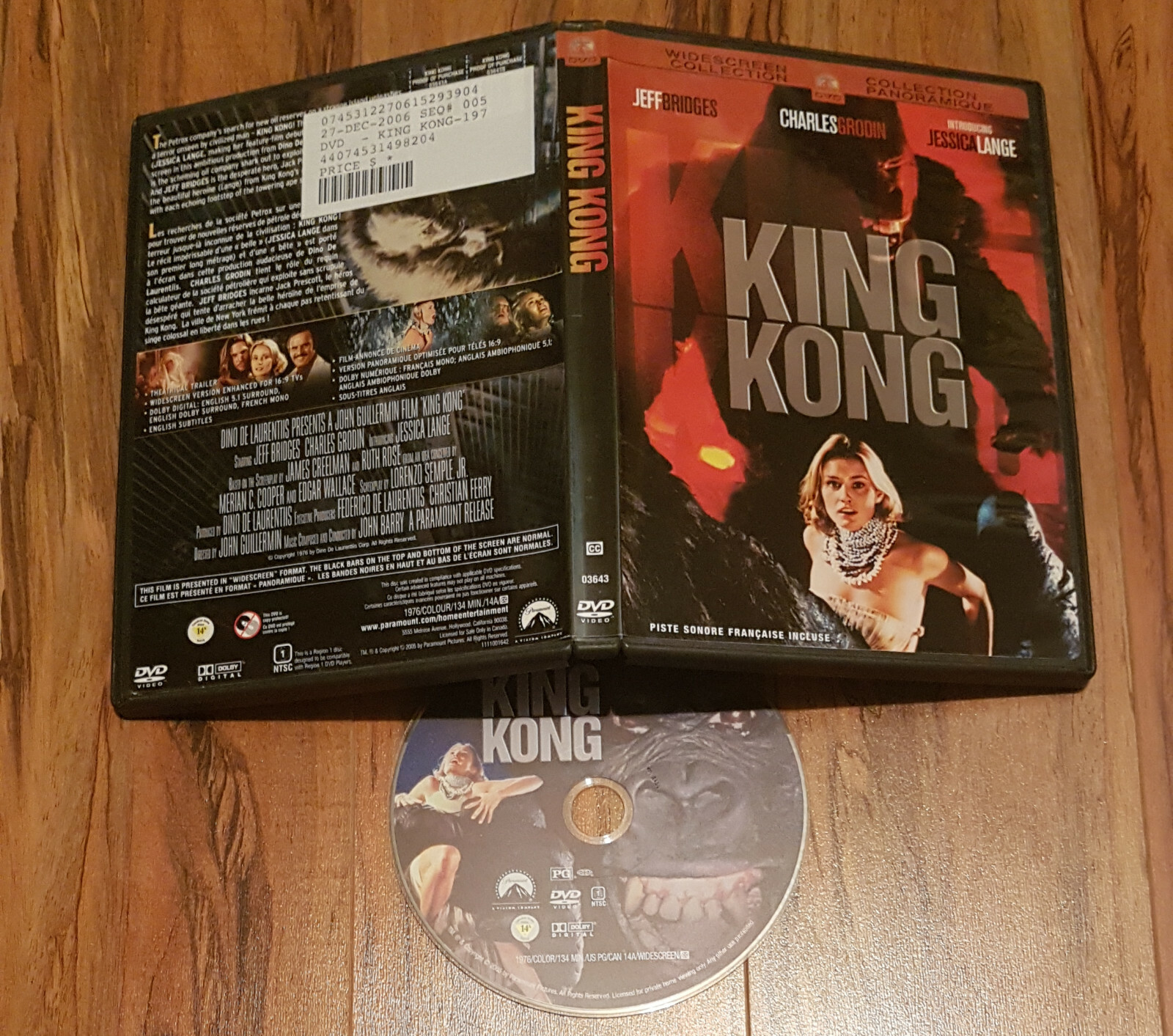 7 King Kong (1976 Remake; Jessica Lange, Jeff Bridges) DVD