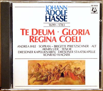 CHRISTOPHORUS (CD, 1988, W. GERMANY) Hasse WAGNER Ihle Ude TE DEUM CD-74351