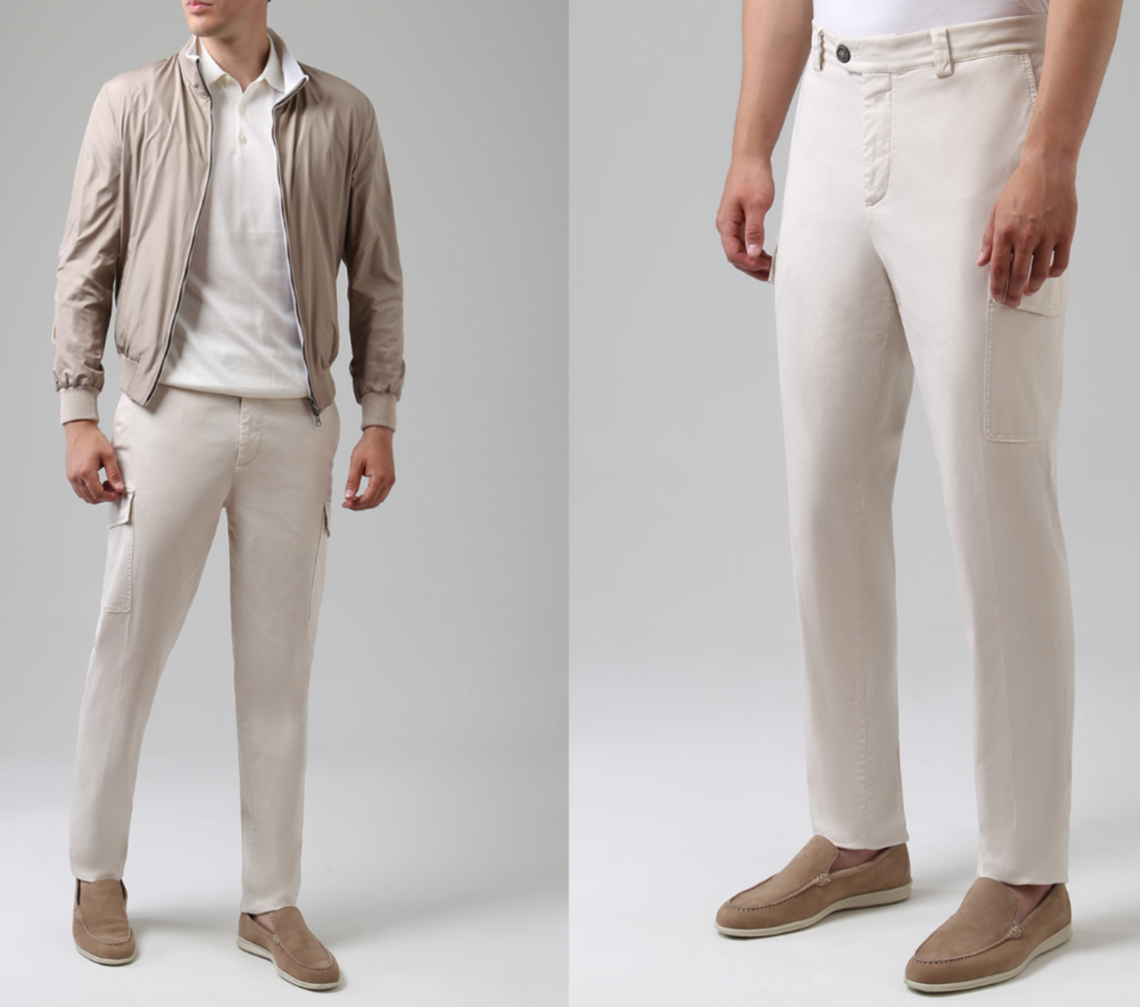 Brunello Cucinelli Italy Men's Luxury Cargo Trousers Chino