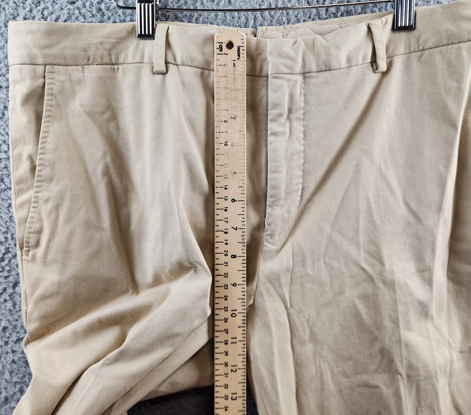 Polo Ralph Lauren Stretch Chino Suit Pants Men's 36/33 Tan Pocket Belt Loop Zip - Picture 7 of 15