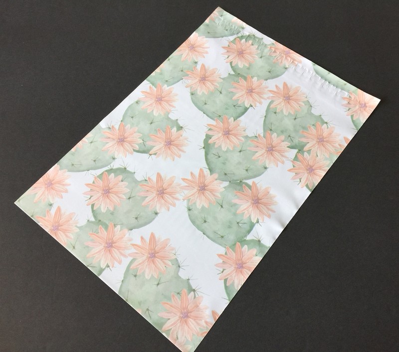 25 Designer 10X13 FLOWERING CACTUS Poly Mailers Envelopes Sh