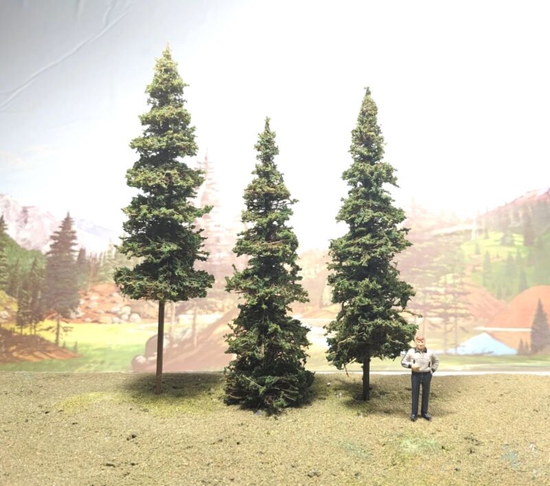 7" Pines 3pcs Super Realistic Ho O Model Trees Railroad Scenery Fast Us Shipping