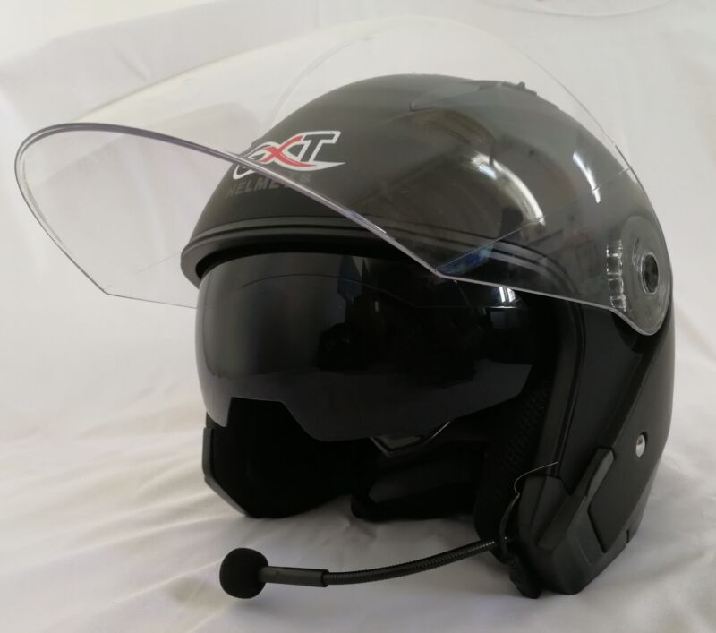 MX-BTX1 Bluetooth PTT Helmet Intercomm Dual Visors PPG Paragliding Motorcycle XL