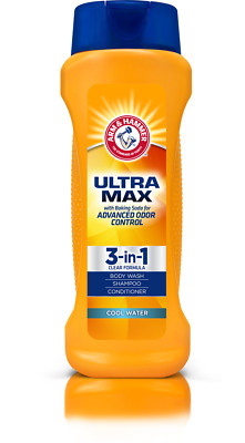 ARM & HAMMER ULTRA MAX Cool Water 3-in-1 Body Wash, Shampoo & Conditioner 15 oz
