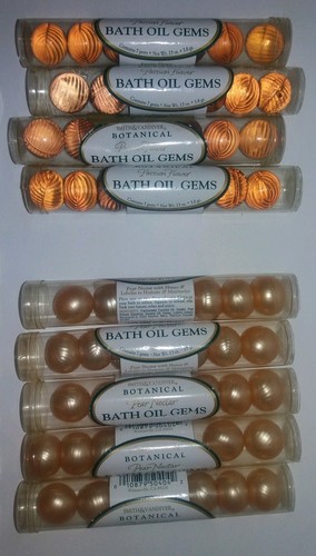 Vtg Lot Of Smith & Vandiver Botanical Bath Oil Gems Beads Assorted Fragrances