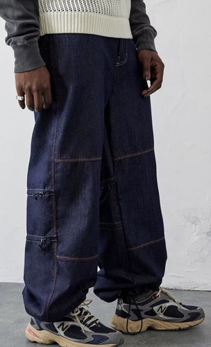 BDG Dark Denim Baggy re enforced seam Skate Jeans 34W 32L
