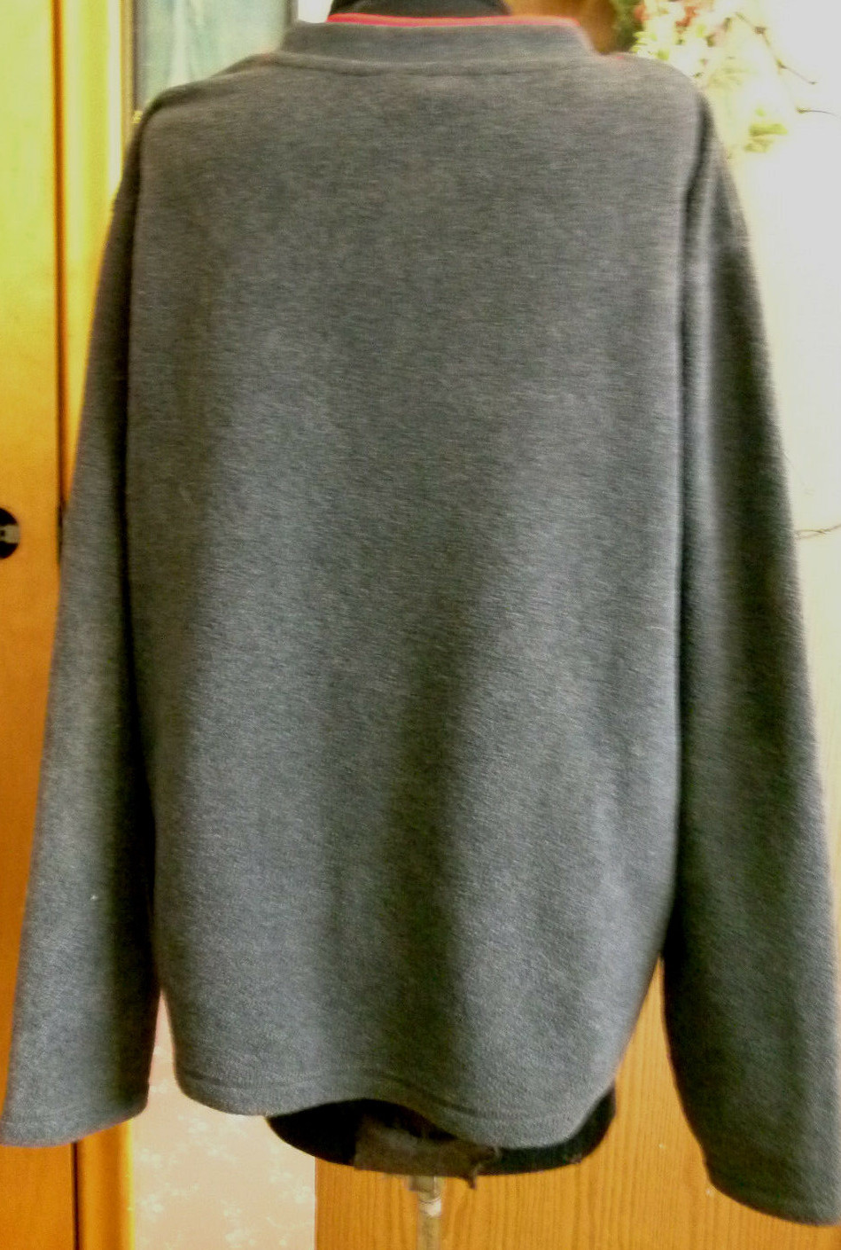 Disney Women's Mickey Mouse Fleece Pull Over Sweatshirt  SZ XL Grey Red