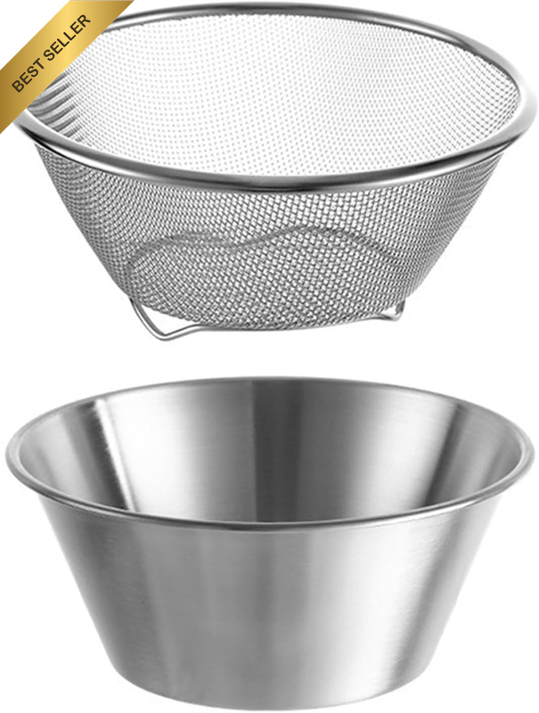 4 Pcs Mini Colander & Food Strainer 304 Stainless Steel Small Mixing Colanders B