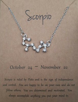 Star Sign Zodiac Constellation Necklace Aries Gemini Scorpio Leo Libra Virgo