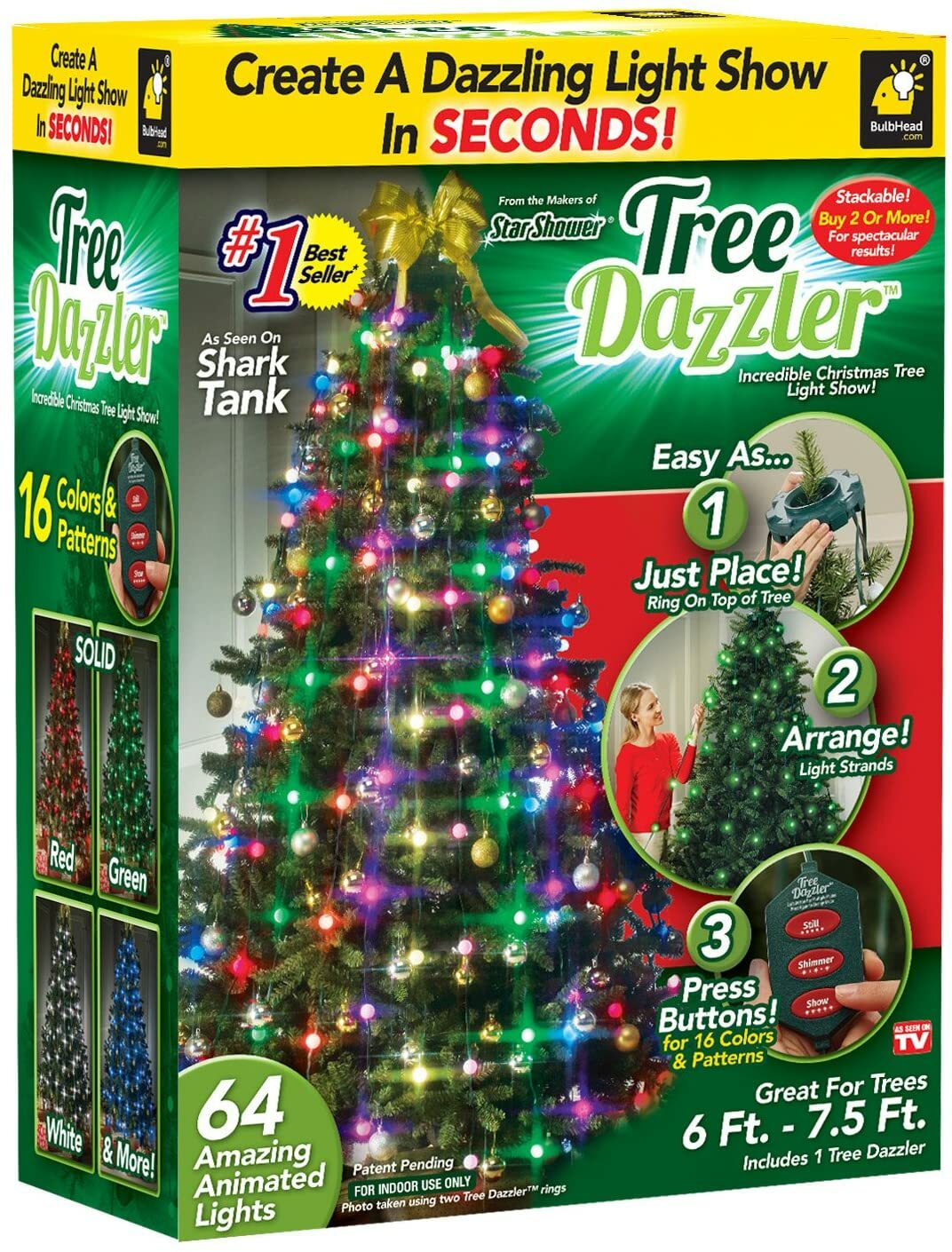 Star Shower Tree Dazzler LED Christmas Holiday Lights As