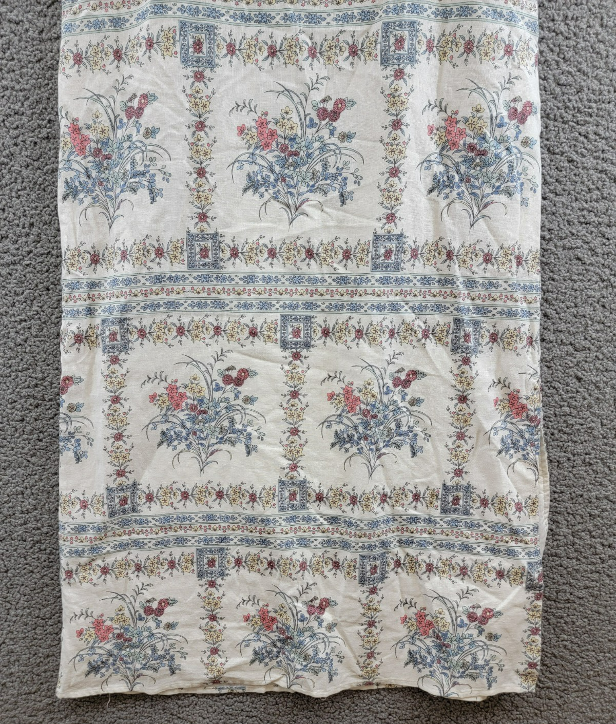 CeCe Floral Print A-Line Maxi Skirt Women's 2 Egret Multi Linen Blend Side Zip - Picture 4 of 15