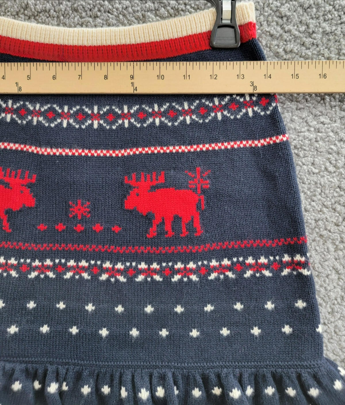 Polo Ralph Lauren Fair Isle Knit Skirt Girls XL 16 Navy Multi Wool Blend Pull On - Picture 5 of 15
