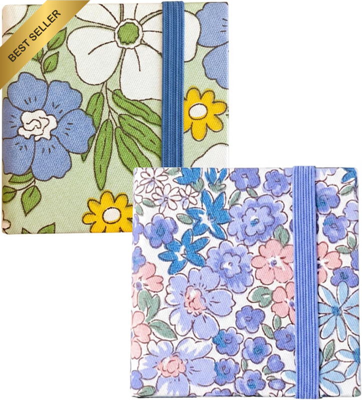 2PCS Mini Square Watercolor Sketchbook for Painting, Fabric Cover Journal with E