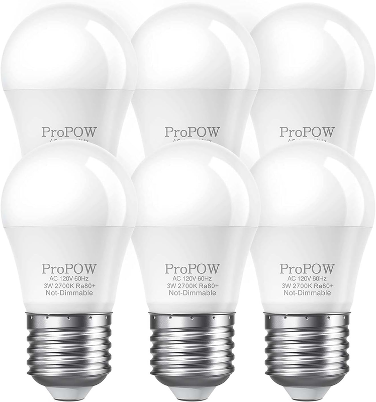 3W LED Bulb Equivalent 25 Watt Light Bulbs, A15 Soft White 2