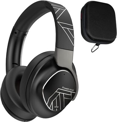 PowerLocus Active Noise Cancelling Headphones Bluetooth Over-Ear Headphones