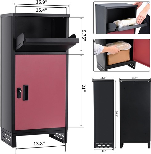 MOPHOTO Package Delivery Boxes Waterproof Galvanized Parcel Mailbox Anti-Theft