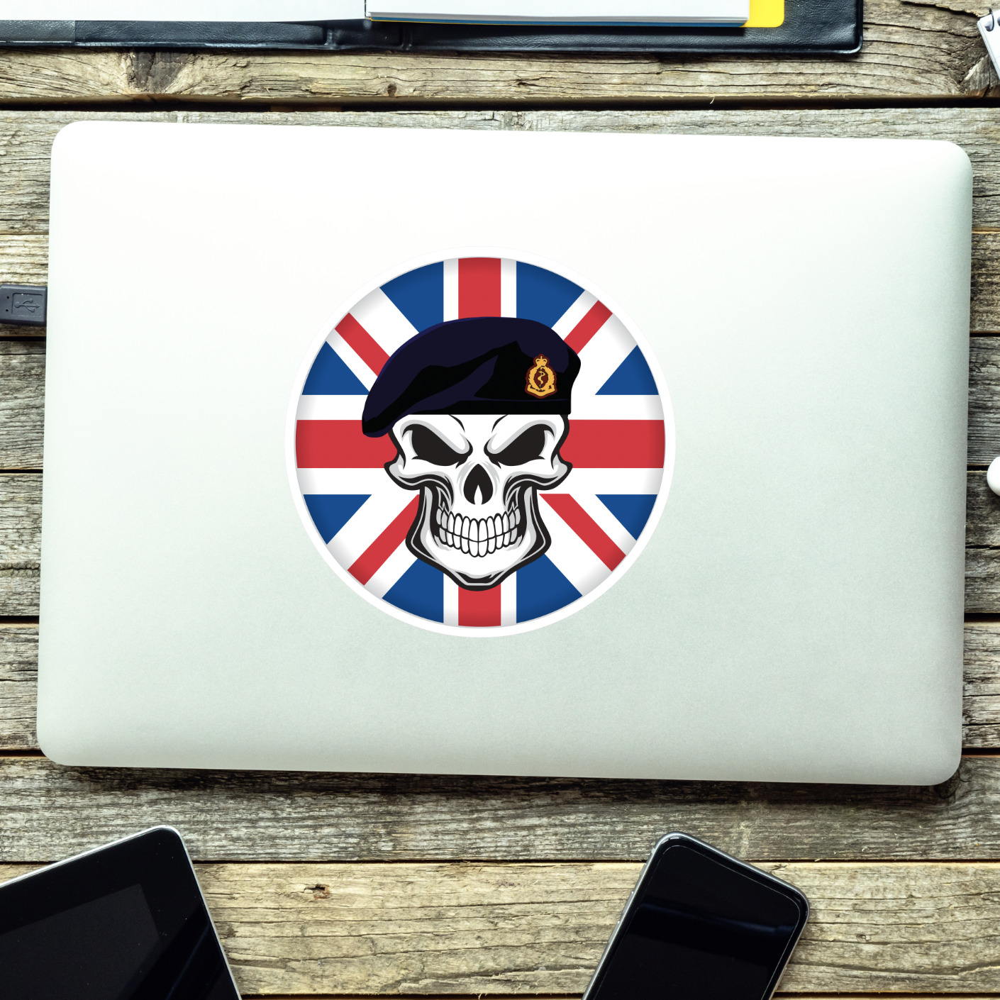 Royal Army Medical Corps (RAMC) Skull with Beret UJ Vinyl Sticker - 10cm - Picture 2 of 4