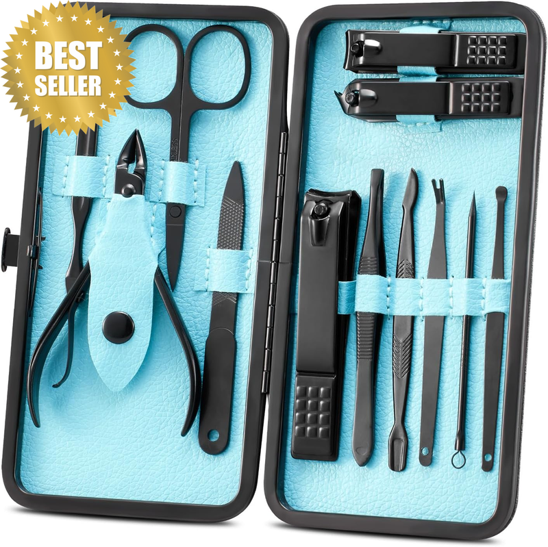Manicure Set Nail Clippers Pedicure Kit -12PCS Stainless Steel Manicure Kit, Pro