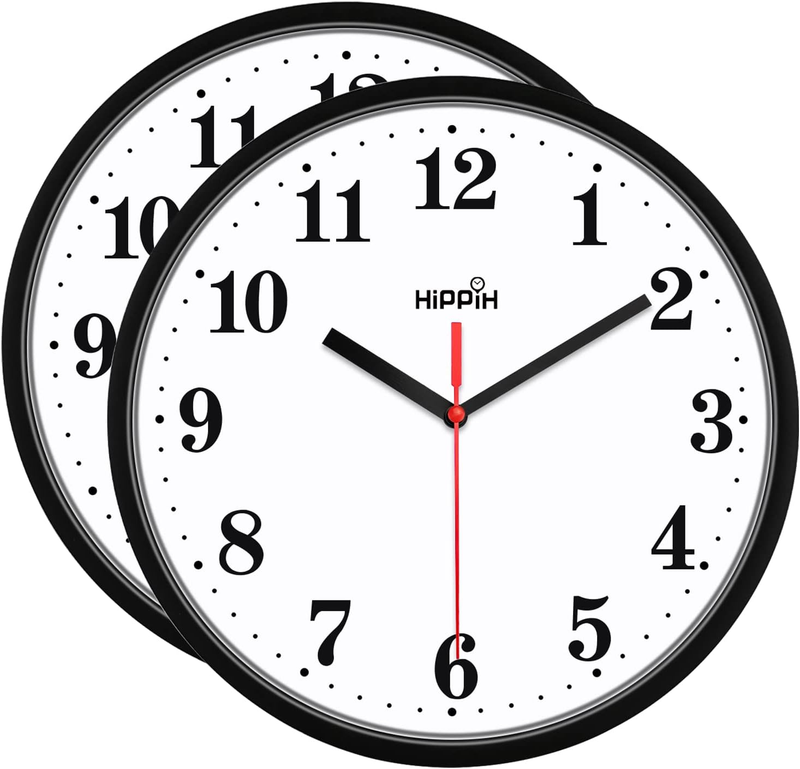 Reloj de Pared Quartz de Calidad Sin Tictac 10 Pulgadas Redondas F&aacute;ciles de Leer