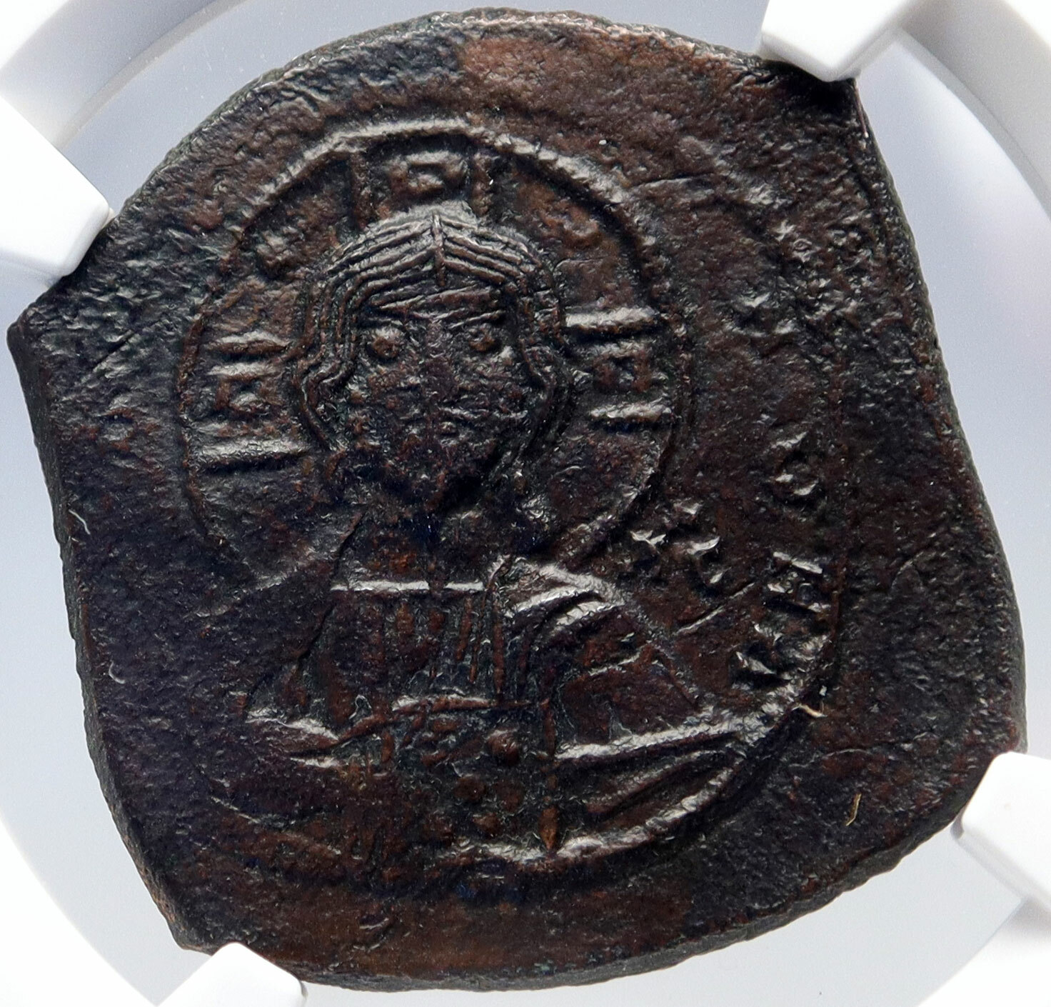 JESUS CHRIST Class B Anonymous Ancient Byzantine Follis Coin