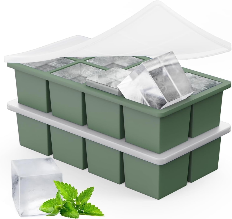 Large Ice Cube Trays, Big Silicone Ice Cube Trays 2Inch - Huge Square Ice Cubed