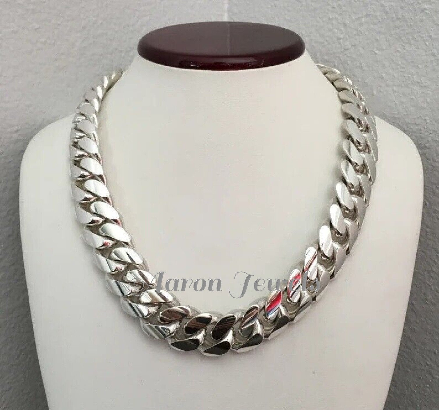 Pre-owned Handmade Men's Miami Plain Cuban 20mm X 26" Link Chain 925 Sterling Silver Italian Lock