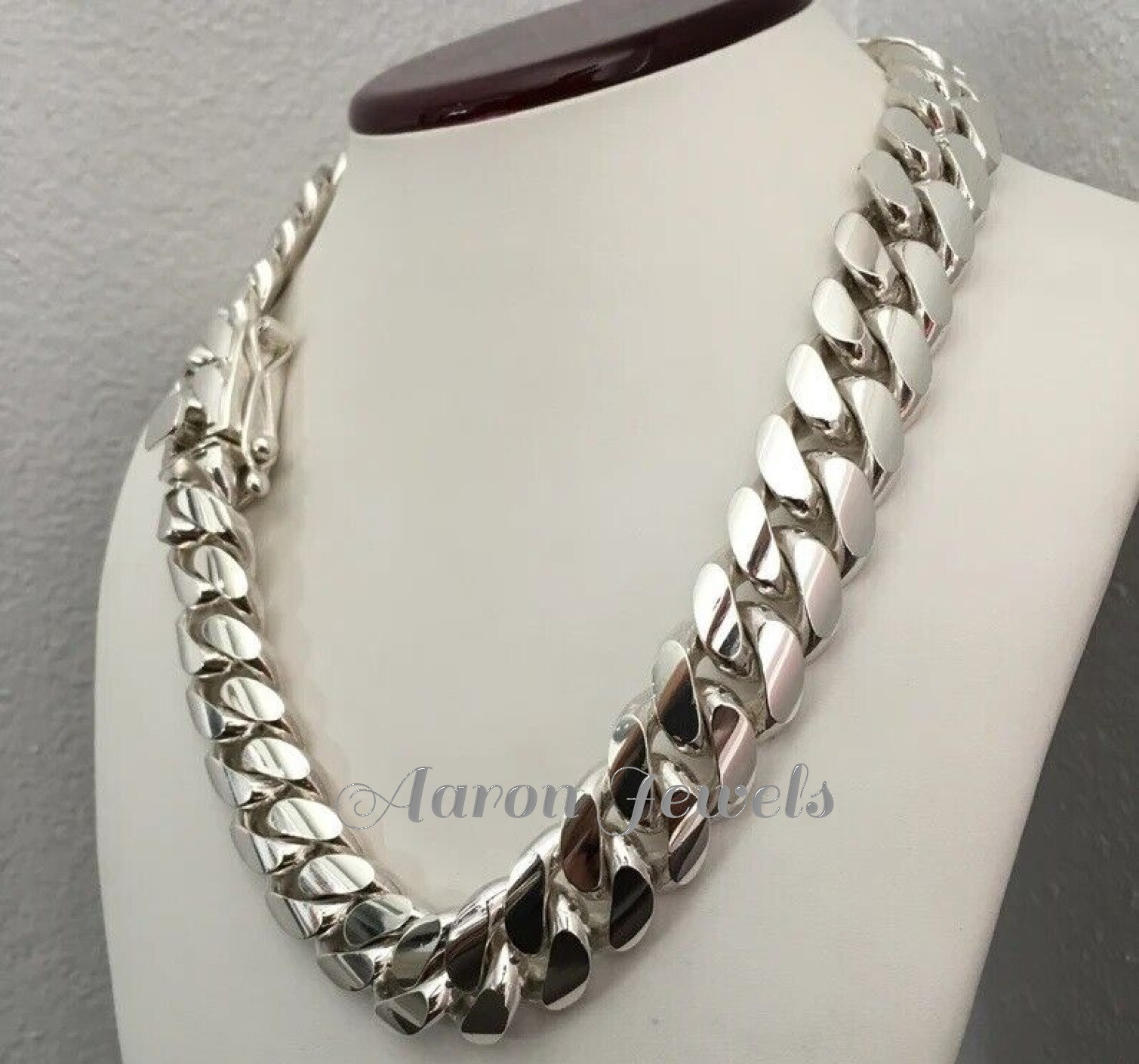 Pre-owned Handmade Men's Miami Plain Cuban 20mm X 26" Link Chain 925 Sterling Silver Italian Lock