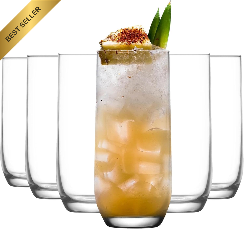 Sude Highball Glasses Set of 12-315Ml Contemporary Drinking Tumblers for Cocktai