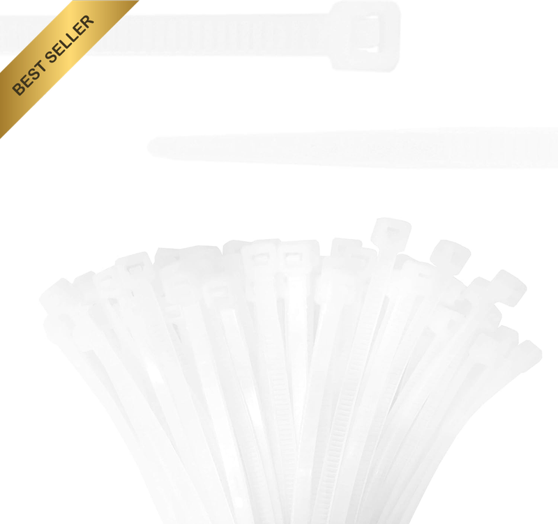 Cable Ties Tie Wraps Zip Ties Heavy Duty for Indoor and Outdoor(8 Inch, White, 1