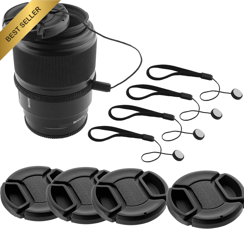 Compatible with Nikon, Canon, Sony Camera 58Mm Lens Cap Bundle - 4 Snap-On Lens