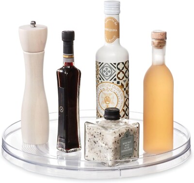 iDesign Recycled Plastic Lazy Susan Turntable Organizer 14'' Inch, Clear