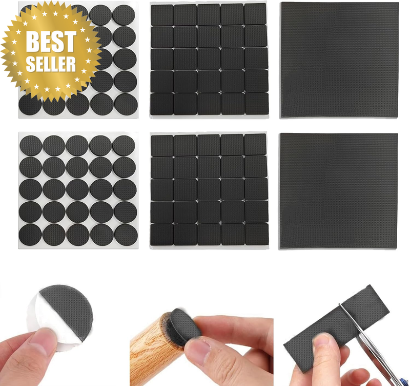 Non-Slip Furniture Pads Floor Protectors, Rubber Stickers Self-Adhesive Furnitur