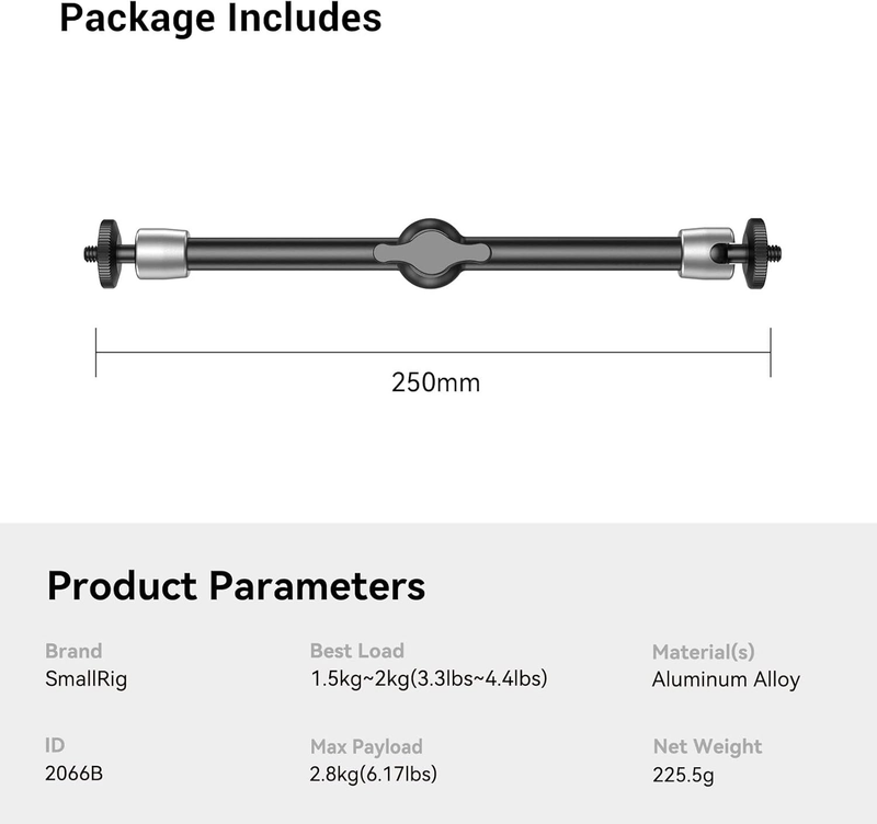 9.5 inch Adjustable Power Articulating Magic Arm with Both 1/4" Thread Screw for
