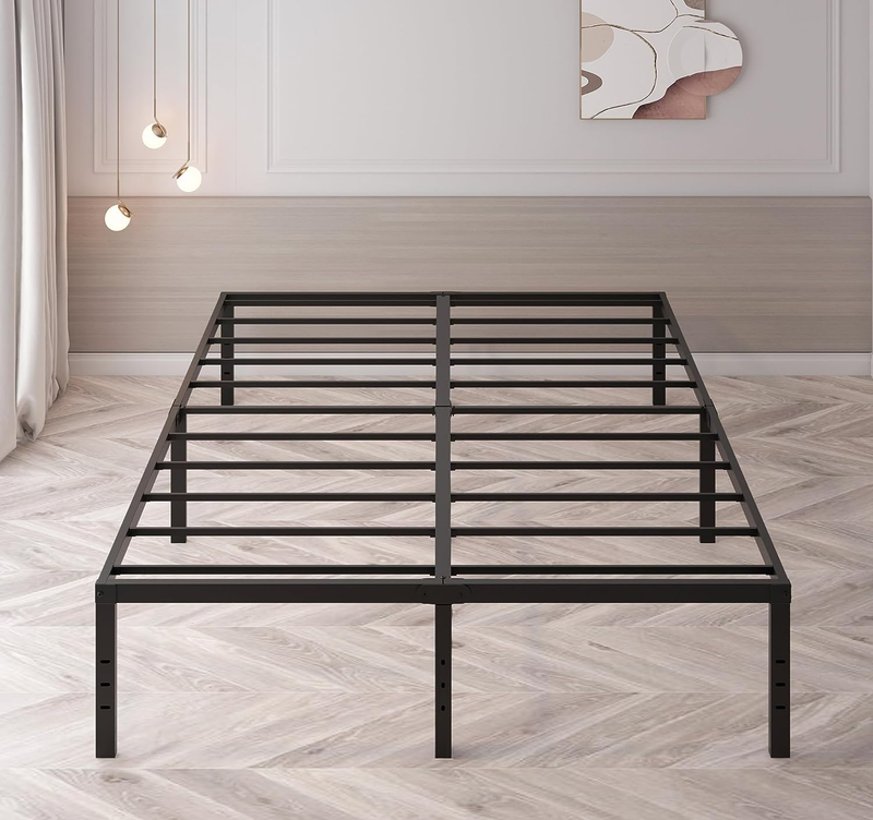 Bed Frame Queen Size 14 Inch High Max 3500 Lbs Heavy Duty Metal Mattress Foundat