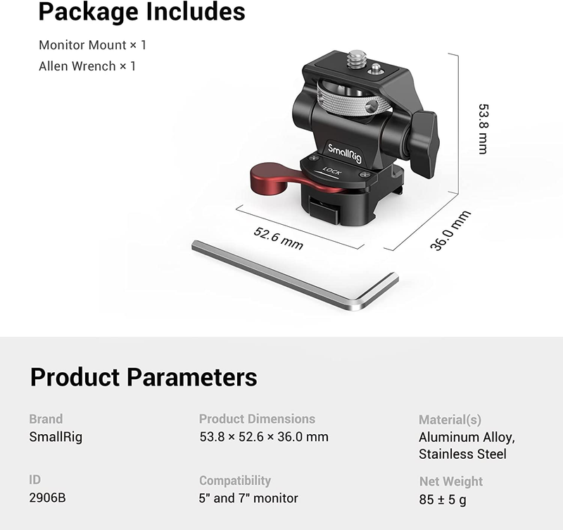 (Upgraded Version)  Field Monitor Mount with NATO Clamp, Camera Monitor Holder f