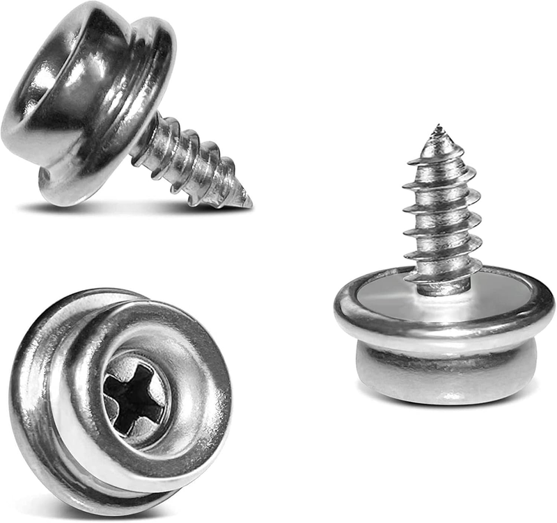 50PCS Stainless Steel Screws Marine Grade Boat Canvas Snaps 3/8