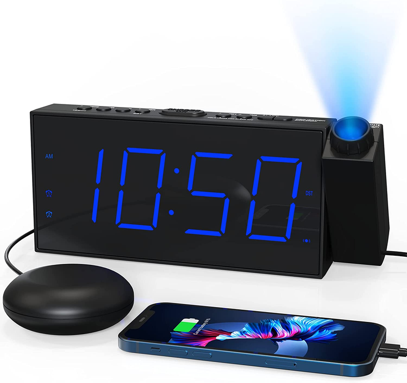 , Loud Vibrating Alarm Clock For Heavy Sleepers, A