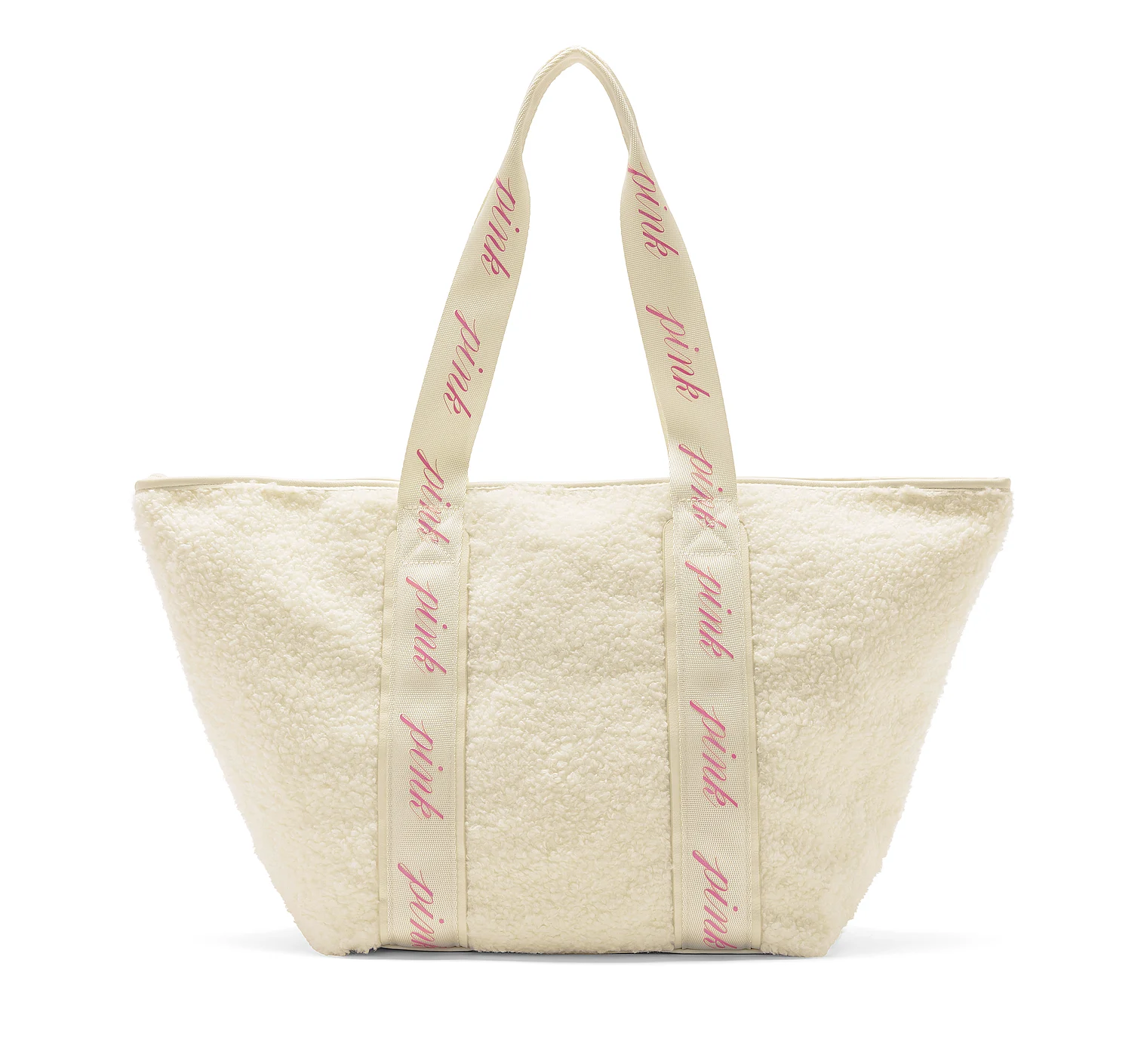 Victoria's Secret Cozy Plush Tote Bag Purse Beach Carry-All Ivory