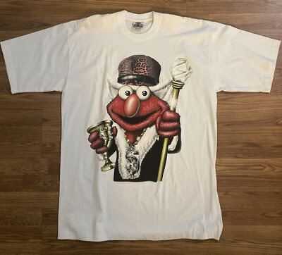 2XL Vintage Sesame Street Elmo T Shirt Rap Band Bling Rare Concert Tee Pimp New