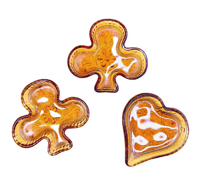 Amber Gold Tiara Indiana Glass Card Dishes Hold Nuts, Rings, Coins, Trinkets