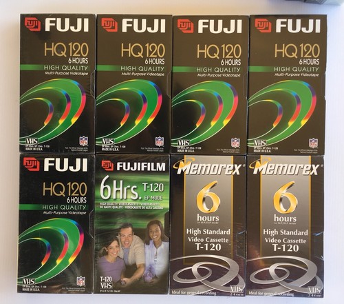 NEW BLANK VHS tapes LOT 40 T-120 6 hrs SONY MAXELL FUJI FILM TDK JVC Memorex