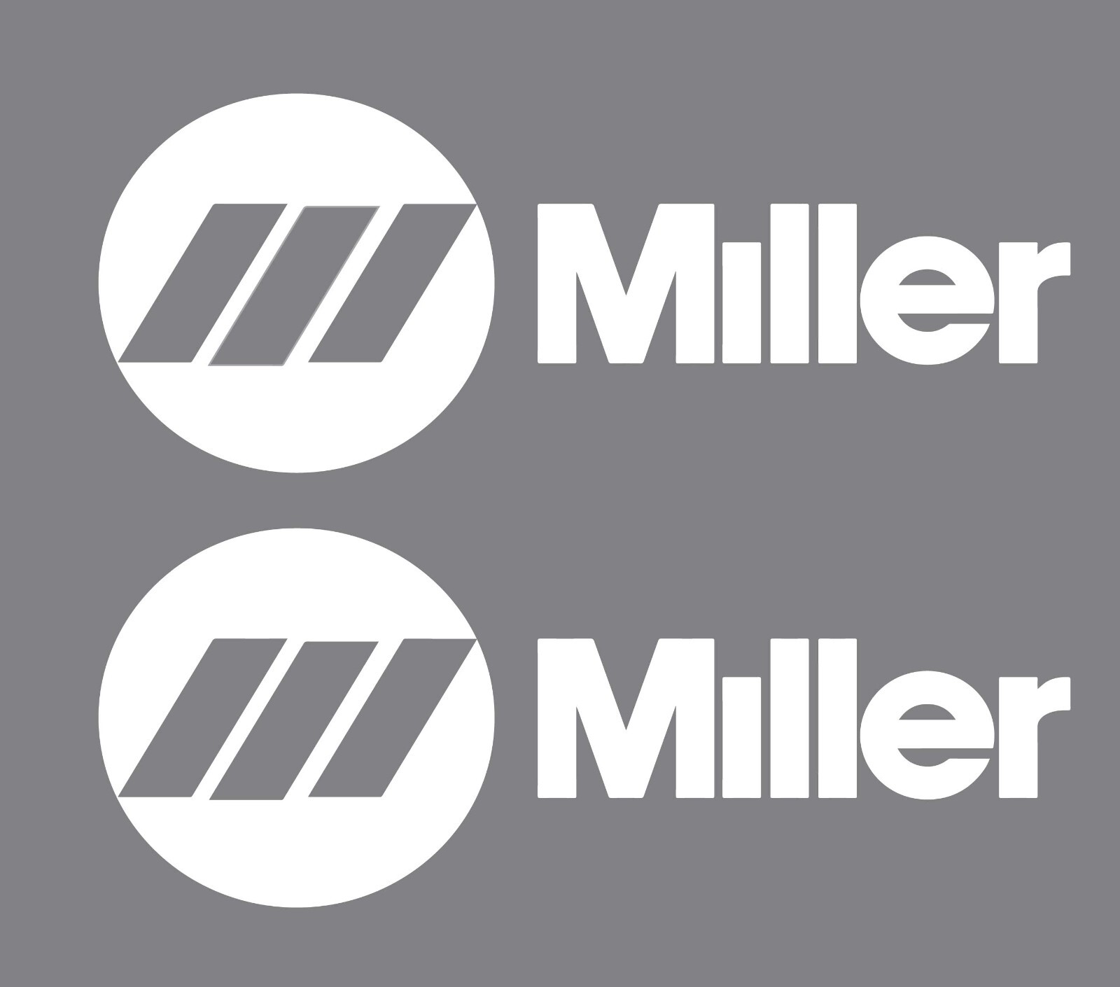 Miller Welding (2) WHITE Die-Cut Stickers 3.0