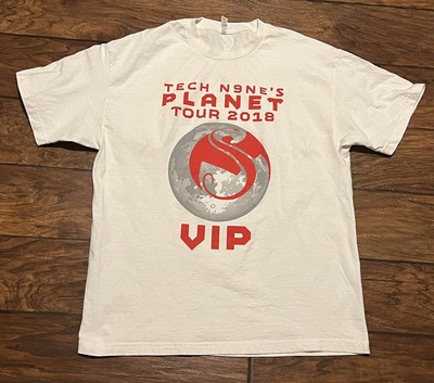 Tech N9ne Planet Tour 2018 VIP T-Shirt Tee Men's Size XL Pre-Owned EUC 9 Nine