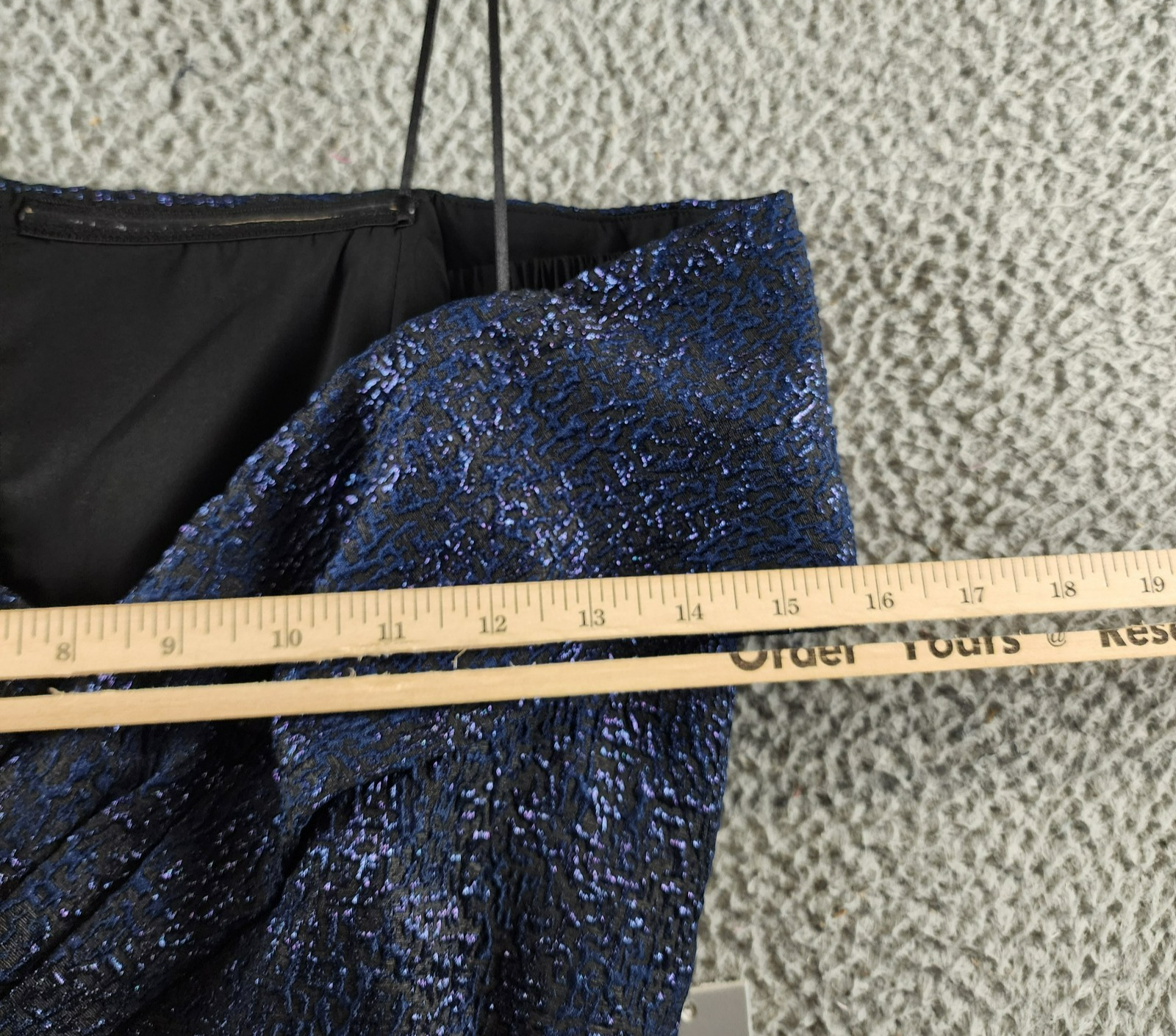 Teri Jon by Rickie Freeman Off-the-Shoulder Metallic Jacquard Dress Women's 2 - Picture 9 of 14