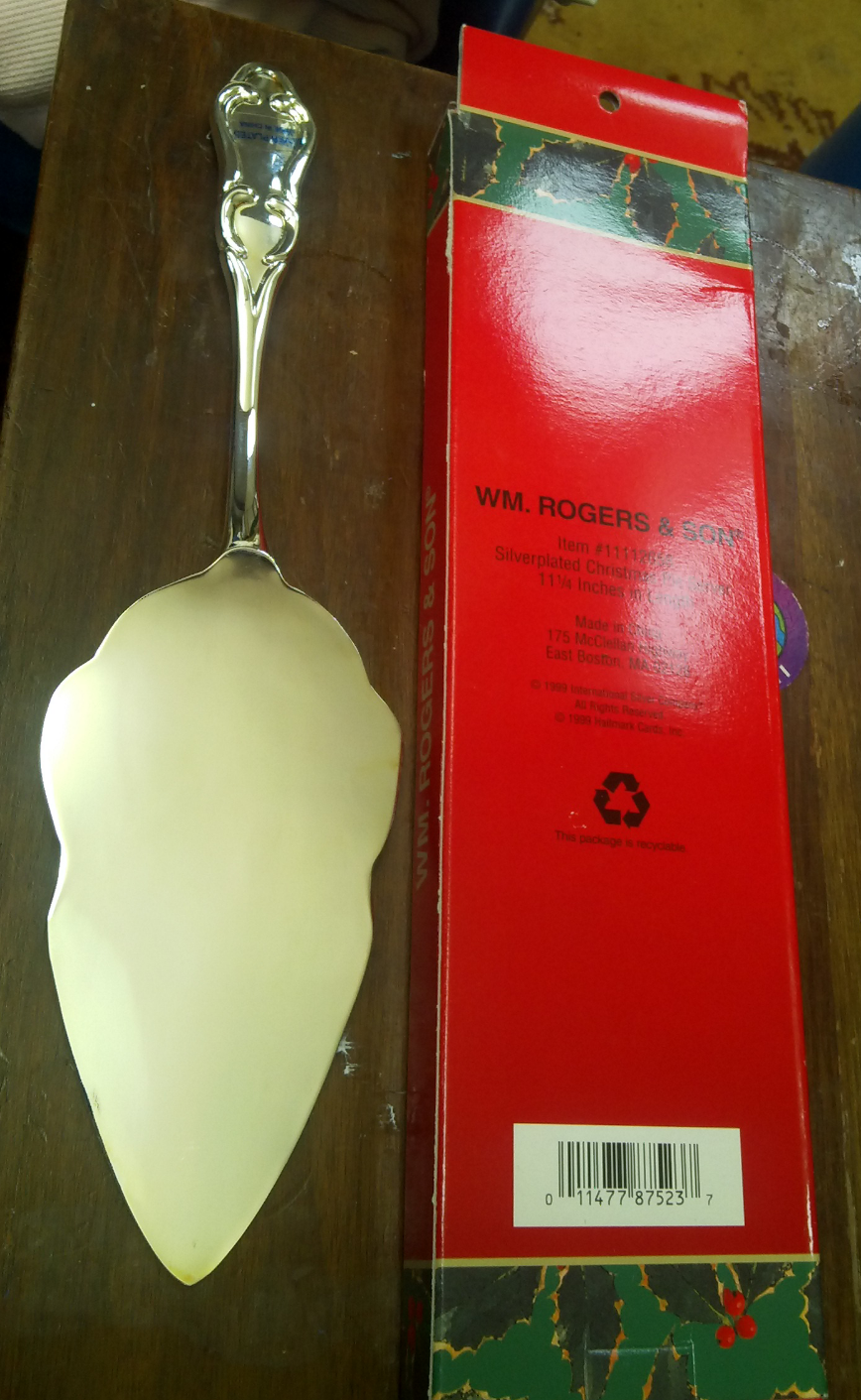 Wm. Rogers & Son Silverplated Happy Holidays 1999 Christmas Pie Cake Server