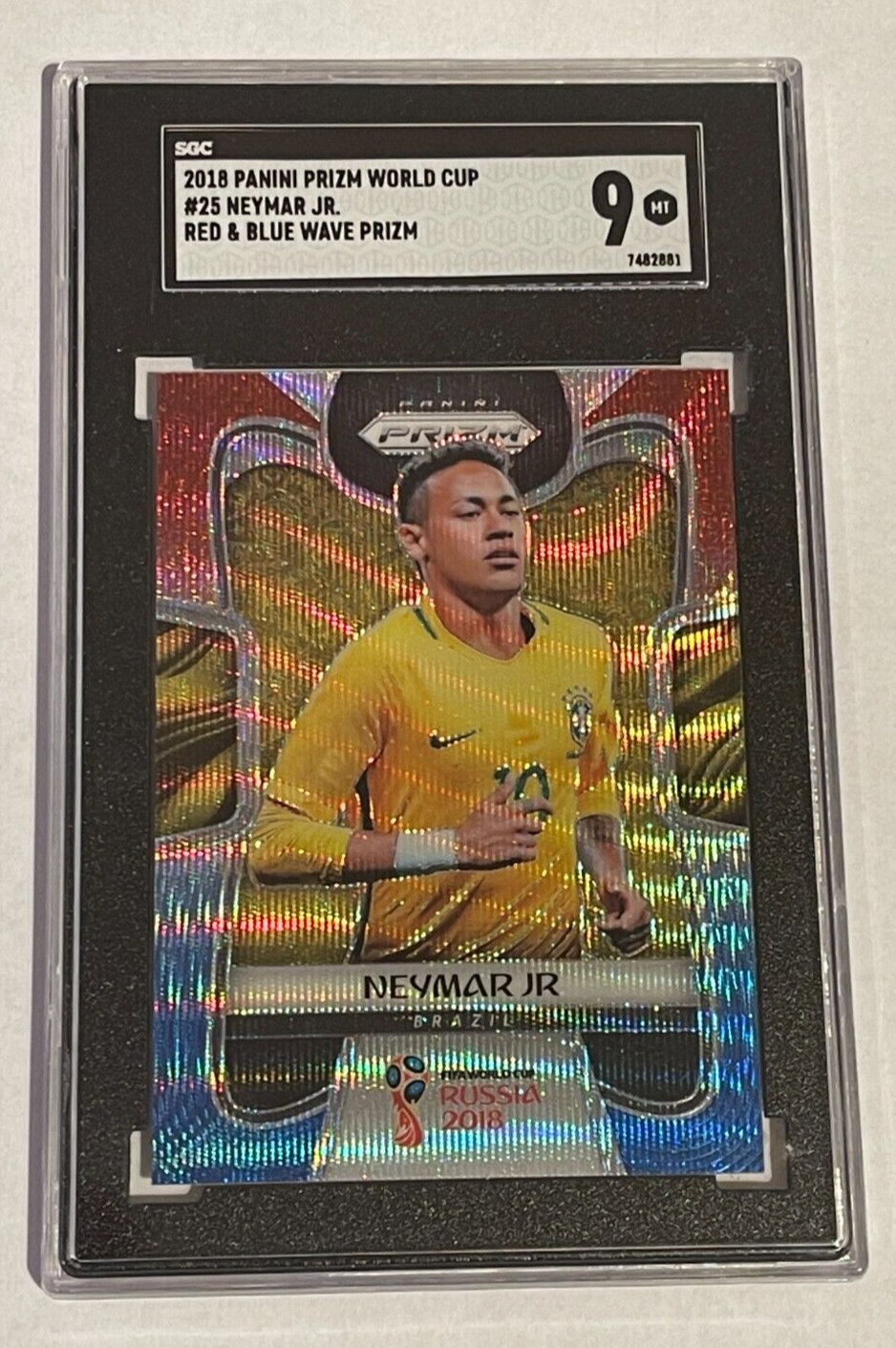 2018 Panini Prizm World Cup Neymar JR Red Blue Wave No.25 2018 Panini Prizm World Cup Neymar JR Red Blue Wave No.25